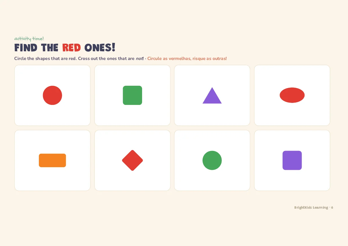 Vamos praticar — Colors & Shapes